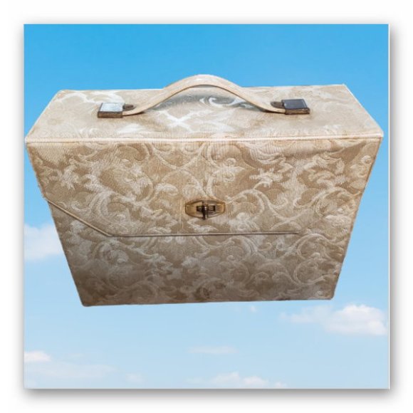 Viviane Woodard Handbags - Vintage  Viviane Woodard cosmetic carrying case large  12-in x9-in x 4-in clasp